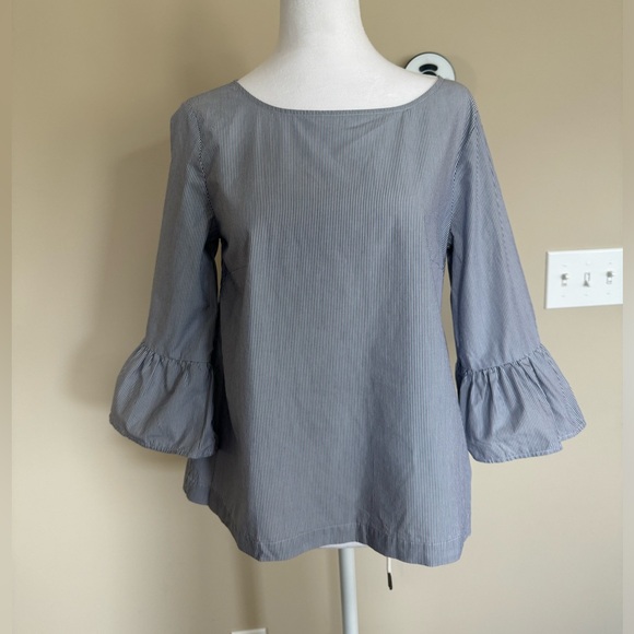 J Crew light 100% cotton top with bell sleeves. Never worn. Size S. - Picture 1 of 7